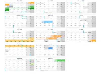 Printable Hebrew yearly calendar 5787